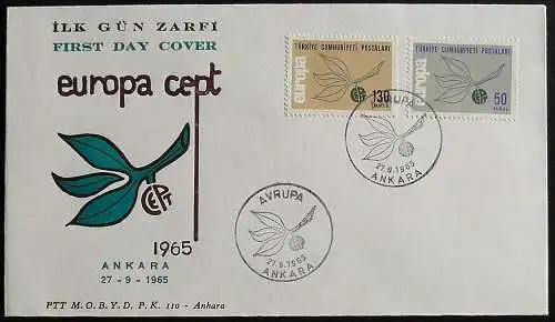TÜRKEI 1965 Mi-Nr. 1961/62 CEPT FDC