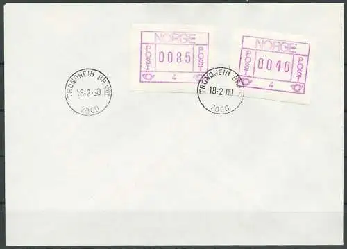 NORWEGEN 1980 Mi-Nr. ATM 1.4ya auf Brief