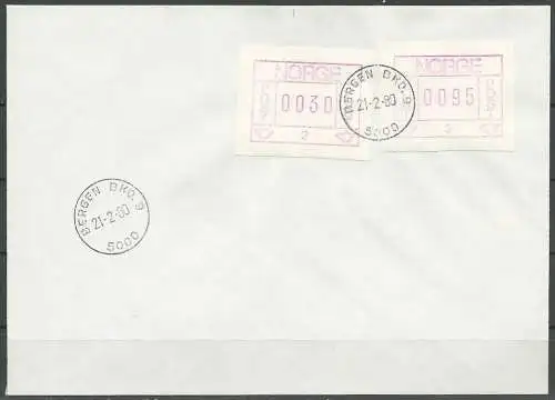 NORWEGEN 1980 Mi-Nr. ATM 1.3ya auf Brief