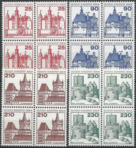 BERLIN 1978 Mi-Nr. 587/90 Viererblocks ** MNH