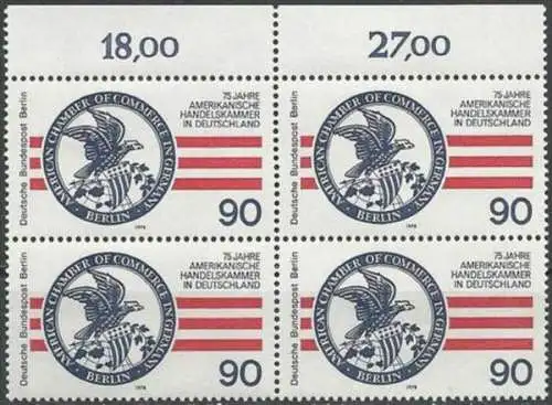 BERLIN 1978 Mi-Nr. 562 Viererblock ** MNH