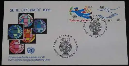 UNO GENF 1985 Mi-Nr. 131/32 FDC