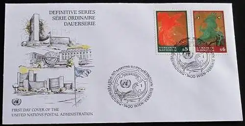 UNO WIEN 1997 Mi-Nr. 220/21 FDC