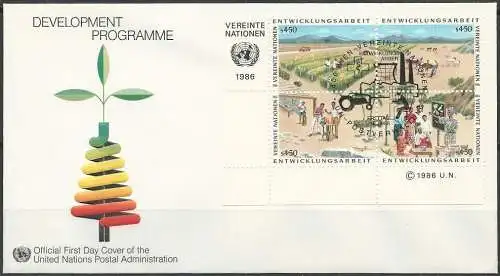 UNO WIEN 1986 Mi-Nr. 56/59 FDC