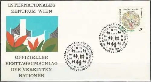 UNO WIEN 1984 Mi-Nr. 38 FDC
