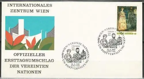 UNO WIEN 1981 Mi-Nr. 19 FDC