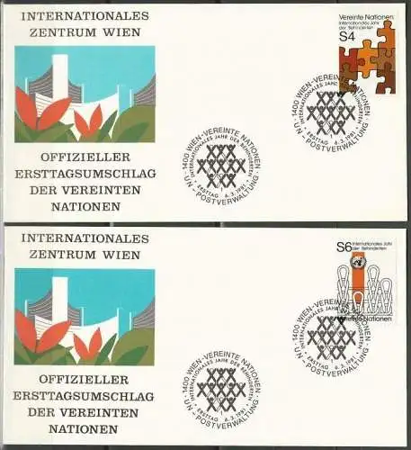 UNO WIEN 1981 Mi-Nr. 17/18 FDC