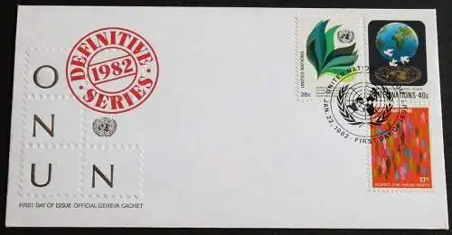 UNO NEW YORK 1982 Mi-Nr. 391/93 FDC