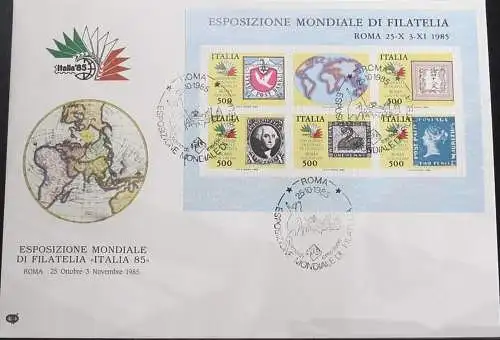 ITALIEN 1985 Mi-Nr. Block 2 FDC