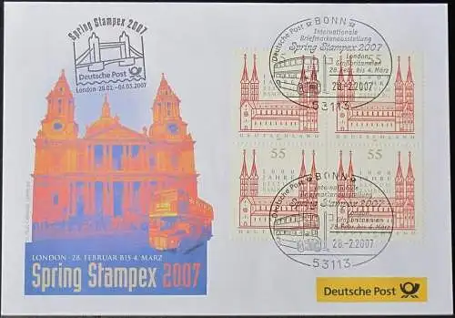 DEUTSCHLAND 2007 String Stampex 2007 London 28.02.2007 Messebrief Deutsche Post