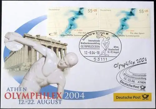 DEUTSCHLAND 2004 Olymphilex 2004 Athen 12.08.2004 Messebrief Deutsche Post