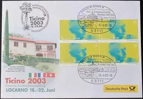 DEUTSCHLAND 2003 Ticino 2003 Locarno 18.06.2003 Messebrief Deutsche Post