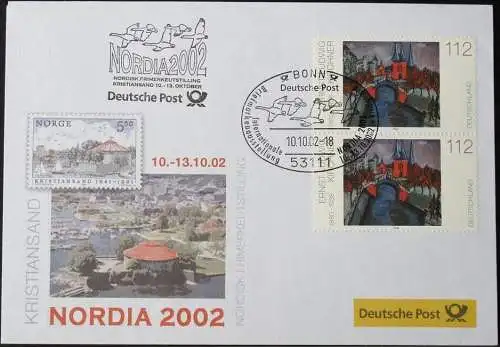 DEUTSCHLAND 2002 Nordia 2002 Kristiansand 10.01.2002 Messebrief Deutsche Post