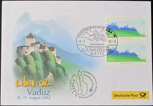 DEUTSCHLAND 2002 Liba 02 Vaduz 08.08.2002 Messebrief Deutsche Post