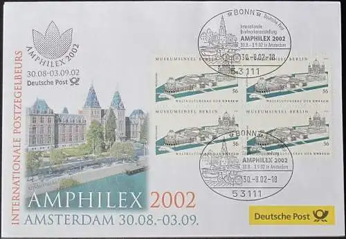 DEUTSCHLAND 2002 Amphilex 2002 Amsterdam 30.08.2002 Messebrief Deutsche Post