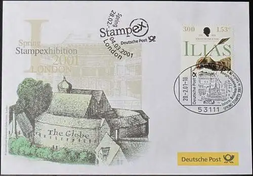 DEUTSCHLAND 2001 stampex London 28.02.2001 Messebrief Deutsche Post