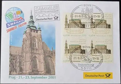 DEUTSCHLAND 2001 Sberatel Prag 21.09.2001 Messebrief Deutsche Post