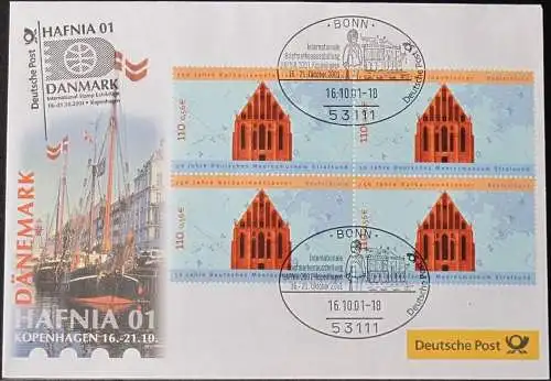 DEUTSCHLAND 2001 Hafnia 01 Kopenhagen 16.10.2001 Messebrief Deutsche Post