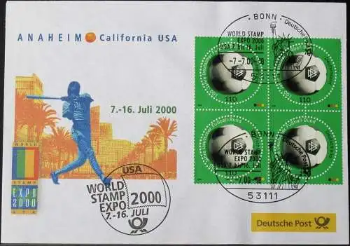 DEUTSCHLAND 2000 World stamp Expo Anaheim Californien 07.07.2000 Messebrief Deutsche Post