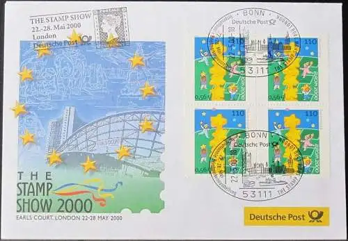 DEUTSCHLAND 2000 The stamp Show 2000 London 22.05.2000 Messebrief Deutsche Post