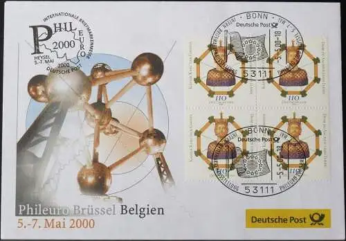 DEUTSCHLAND 2000 Phileuro Brüssel 05.05.2000 Messebrief Deutsche Post