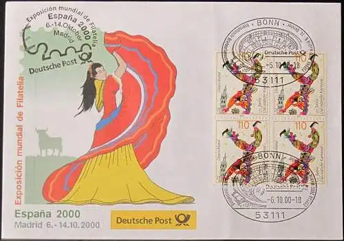 DEUTSCHLAND 2000 Espana 2000 Madrid 06.10.2000 Messebrief Deutsche Post