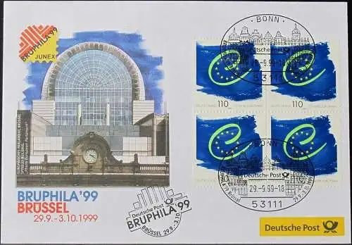 DEUTSCHLAND 1999 Bruphila'99 Brüssel 29.09.1999 Messebrief Deutsche Post