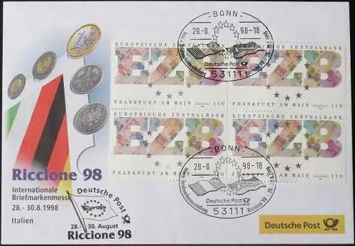 DEUTSCHLAND 1998 Riccione 98 Riccione 28.08.1998 Messebrief Deutsche Post
