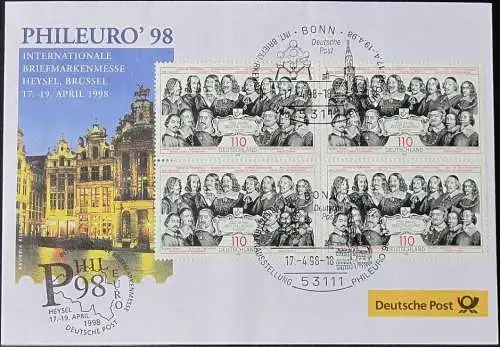 DEUTSCHLAND 1998 Phileuro' 98 Brüssel 17.04.1998 Messebrief Deutsche Post