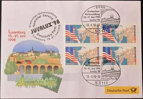 DEUTSCHLAND 1998 Juvalux'98 Luxemburg 18.06.1998 Messebrief Deutsche Post