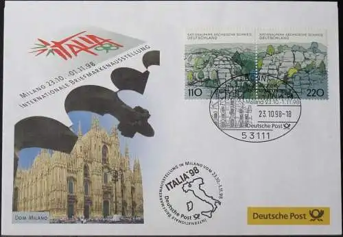 DEUTSCHLAND 1998 Italia'98 Mailand 23.10.1998 Messebrief Deutsche Post