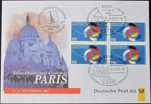 DEUTSCHLAND 1997 Salon Philatelique Paris 06.11.1997 Messebrief Deutsche Post