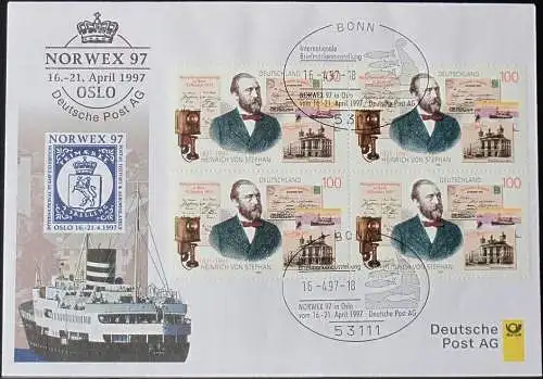 DEUTSCHLAND 1997 Norwex 97 Oslo 16.04.1997 Messebrief Deutsche Post