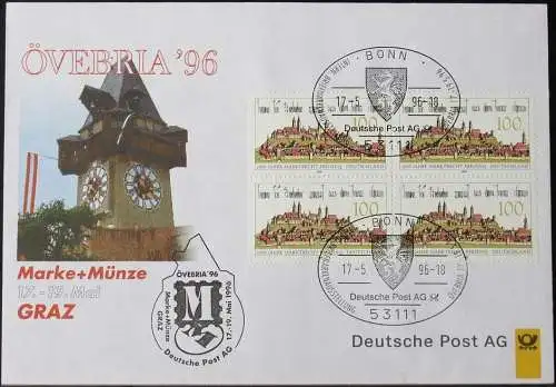DEUTSCHLAND 1996 Övebria'96 Graz 17.05.1996 Messebrief Deutsche Post