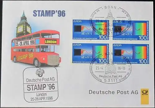 DEUTSCHLAND 1996 stamp'96 London 25.04.1996 Messebrief Deutsche Post