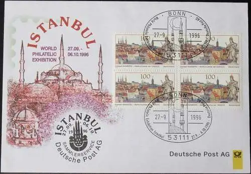 DEUTSCHLAND 1996 World Philatelic Exhibition Istanbul 27.09.1996 Messebrief Deutsche Post