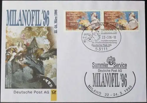 DEUTSCHLAND 1996 Milanofil'96 Mailand 22.03.1996 Messebrief Deutsche Post