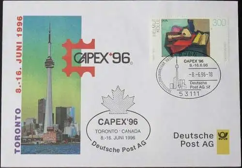 DEUTSCHLAND 1996 Capex'96 Toronto 08.06.1996 Messebrief Deutsche Post