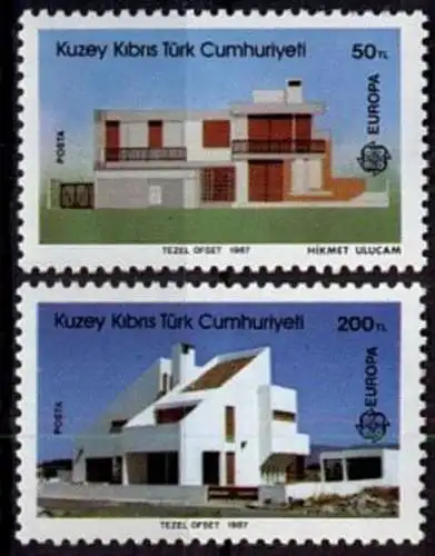 TÜRK. ZYPERN 1987 Mi-Nr. 205/06 A ** MNH - CEPT