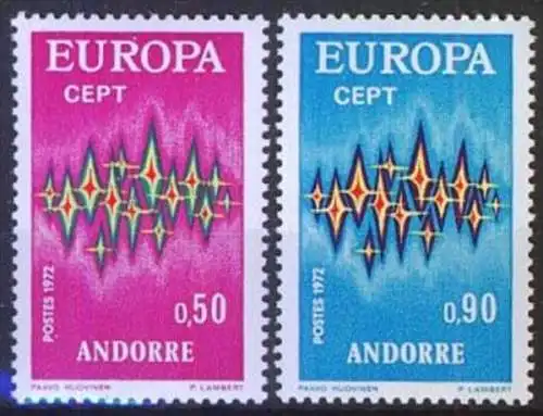 FRANZ. ANDORRA 1972 Mi-Nr. 238/39 ** MNH - CEPT