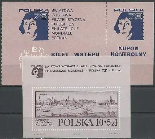 POLEN 1973 Mi-Nr. Block 56 ** MNH