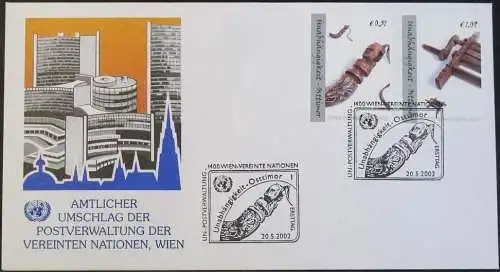 UNO WIEN 2002 Mi-Nr. 361/62  FDC