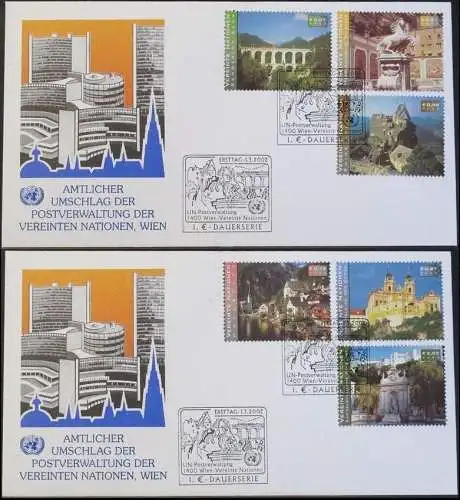 UNO WIEN 2002 Mi-Nr. 351/56  FDC