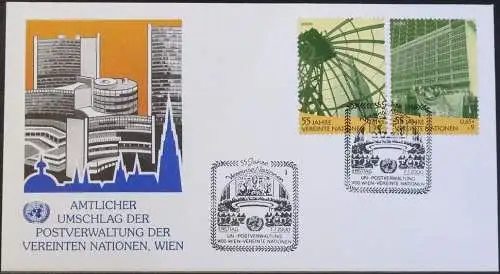 UNO WIEN 2000 Mi-Nr. 309/10  FDC