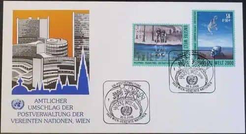 UNO WIEN 2000 Mi-Nr. 307/08  FDC