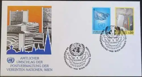 UNO WIEN 1996 Mi-Nr. 203/04  FDC