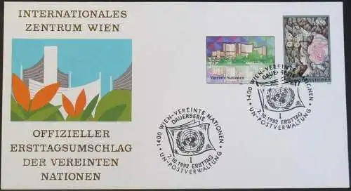 UNO WIEN 1992 Mi-Nr. 137/38  FDC