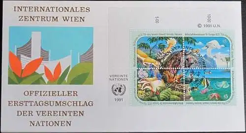 UNO WIEN 1991 Mi-Nr. 110/13  FDC