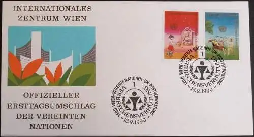 UNO WIEN 1990 Mi-Nr. 106/07  FDC
