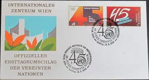 UNO WIEN 1990 Mi-Nr. 104/05  FDC